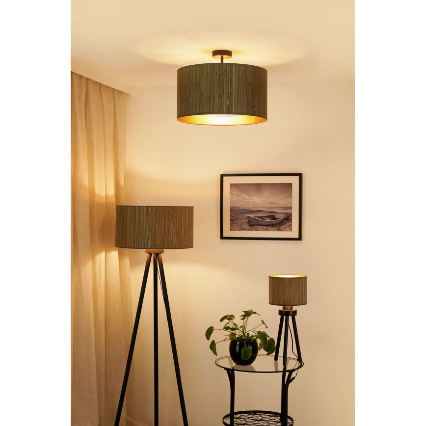 Brilagi - Podna lampa BOSTON ROLLER 1xE27/15W/230V slama braon/zlatna