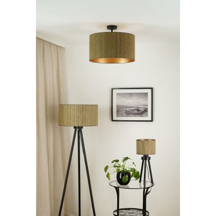 Brilagi - Podna lampa BOSTON ROLLER 1xE27/15W/230V slama braon/zlatna