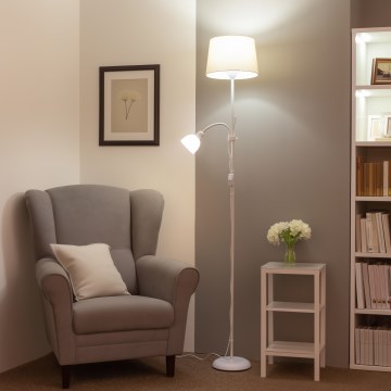 Brilagi - Stojeća lampa CERIA 1xE27/100W/230V + 1xE14/25W bela/bež