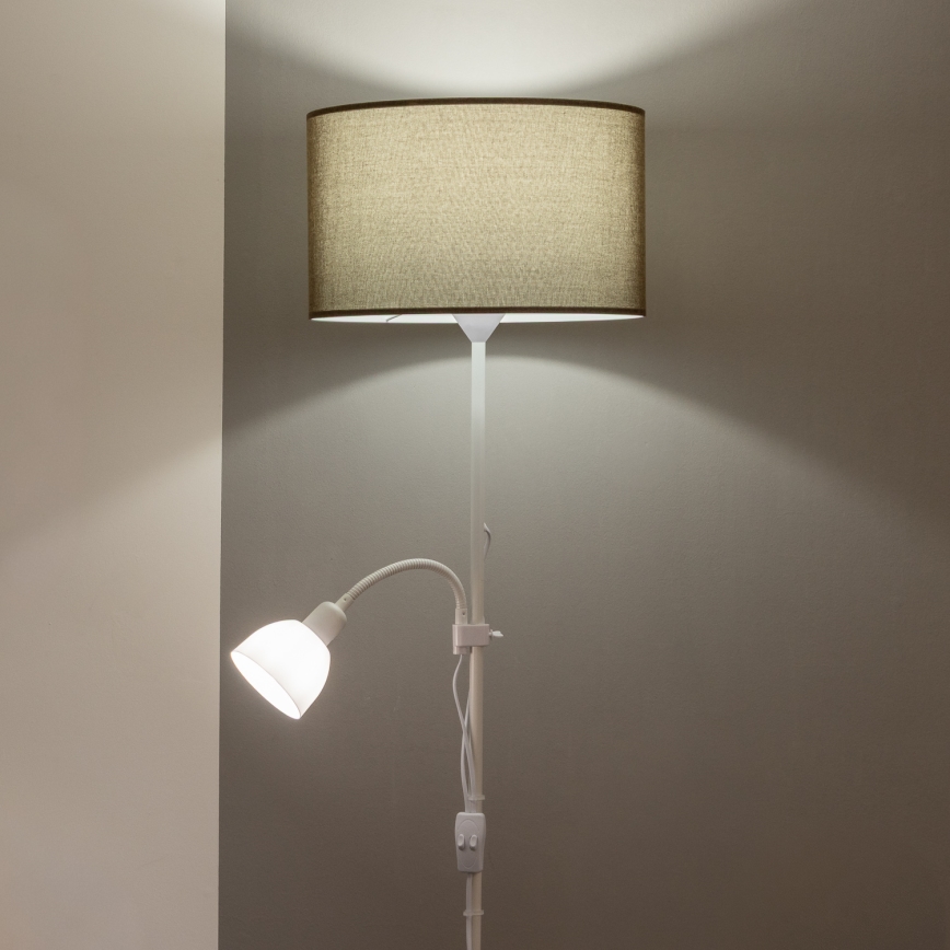 Brilagi - Stojeća lampa CERIA 1xE27/100W/230V + 1xE14/25W bela/braon