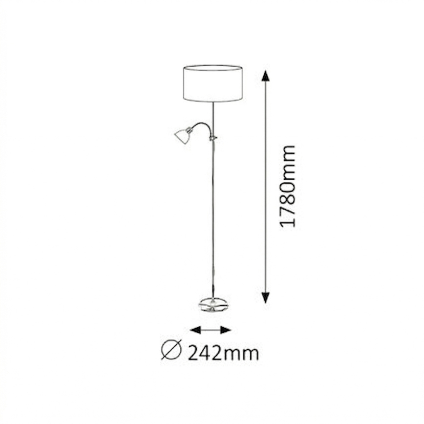 Brilagi - Stojeća lampa CERIA 1xE27/100W/230V + 1xE14/25W bela/crna