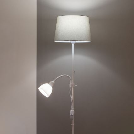 Brilagi - Stojeća lampa CERIA 1xE27/100W/230V + 1xE14/25W bela/siva