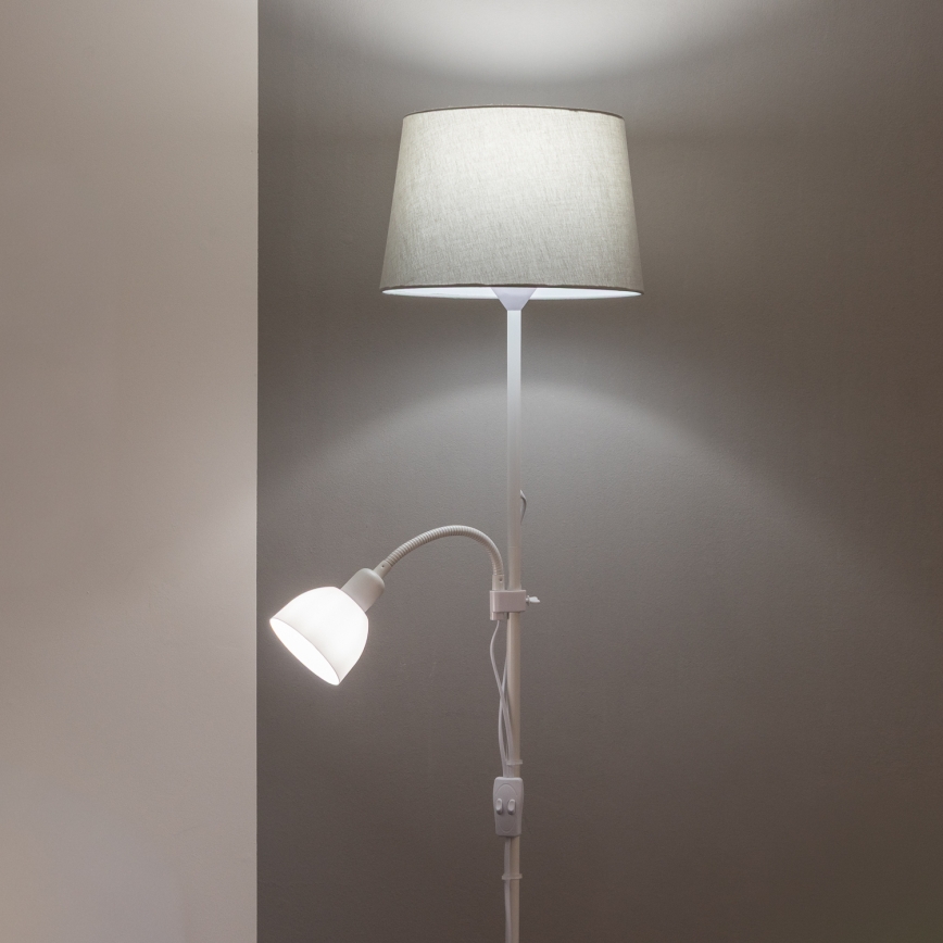 Brilagi - Stojeća lampa CERIA 1xE27/100W/230V + 1xE14/25W bela/siva