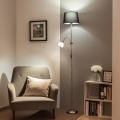 Brilagi - Stojeća lampa CERIA 1xE27/100W/230V + 1xE14/25W mat hrom/crna