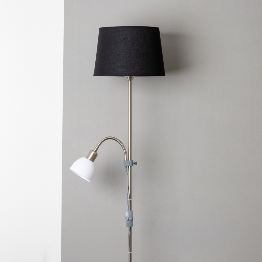 Brilagi - Stojeća lampa CERIA 1xE27/100W/230V + 1xE14/25W mat hrom/crna