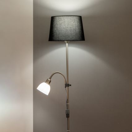 Brilagi - Stojeća lampa CERIA 1xE27/100W/230V + 1xE14/25W mat hrom/crna