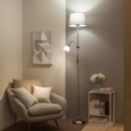 Brilagi - Stojeća lampa CERIA 1xE27/100W/230V + 1xE14/25W mat hrom/siva