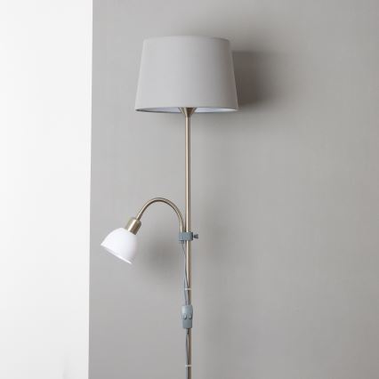 Brilagi - Stojeća lampa CERIA 1xE27/100W/230V + 1xE14/25W mat hrom/siva
