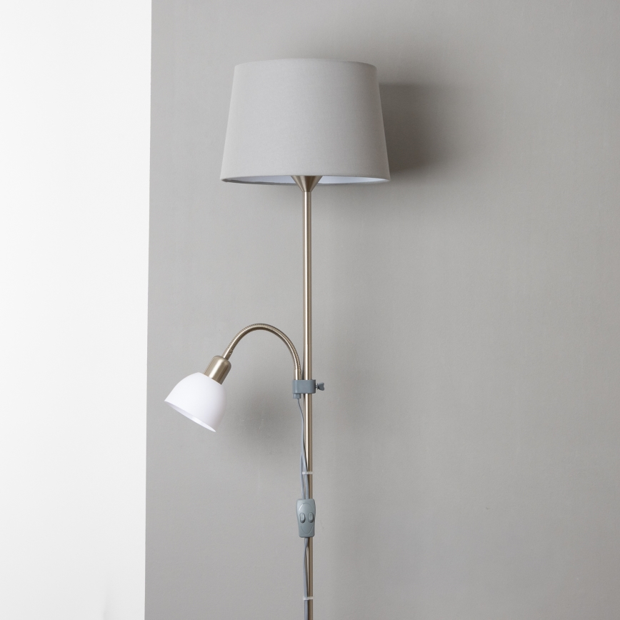 Brilagi - Stojeća lampa CERIA 1xE27/100W/230V + 1xE14/25W mat hrom/siva