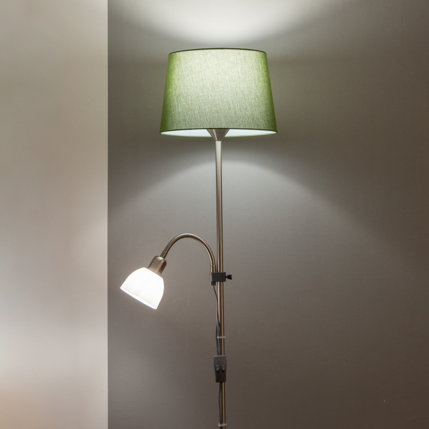 Brilagi - Stojeća lampa CERIA 1xE27/100W/230V + 1xE14/25W mat hrom/zelena