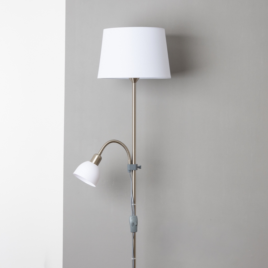 Brilagi - Stojeća lampa CERIA 1xE27/100W/230V + 1xE14/25W matni hrom/bela