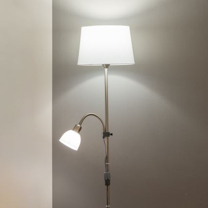 Brilagi - Stojeća lampa CERIA 1xE27/100W/230V + 1xE14/25W matni hrom/bela