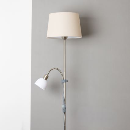 Brilagi - Stojeća lampa CERIA 1xE27/100W/230V + 1xE14/25W matni hrom/bež