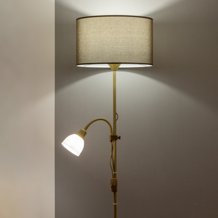 Brilagi - Stojeća lampa CERIA 1xE27/100W/230V + 1xE14/25W zlatna/braon