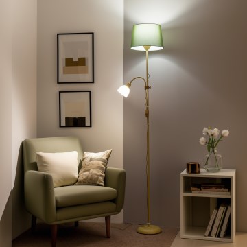Brilagi - Stojeća lampa CERIA 1xE27/100W/230V + 1xE14/25W zlatna/zelena