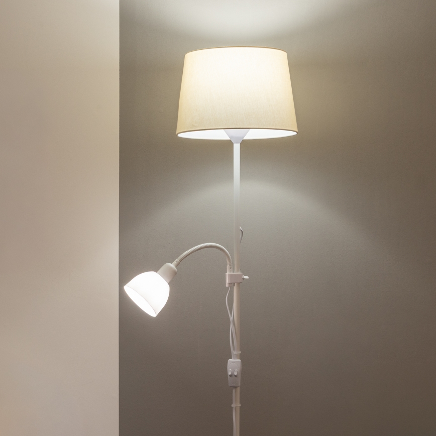 Brilagi - Stojeća lampa CERIA 2u1 1xE27/100W/230V + 1xE14/25W bela/bež
