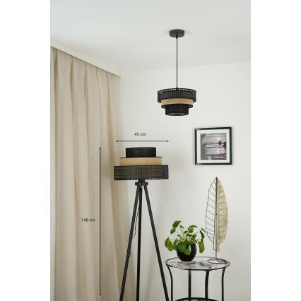 Brilagi - Stojeća lampa DAKOTA LUNETA 1xE27/15W/230V crna/ratan