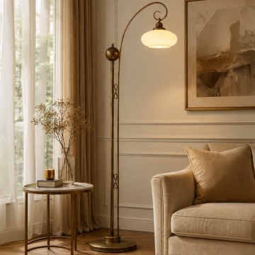 BRILAGI - Stojeća lampa MOLLERO 1xE27/15W/230V bronza/patina