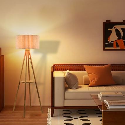 BRILAGI - Stojeća lampa NORDIC WAVE 1xE27/15W/230V drvo/lan