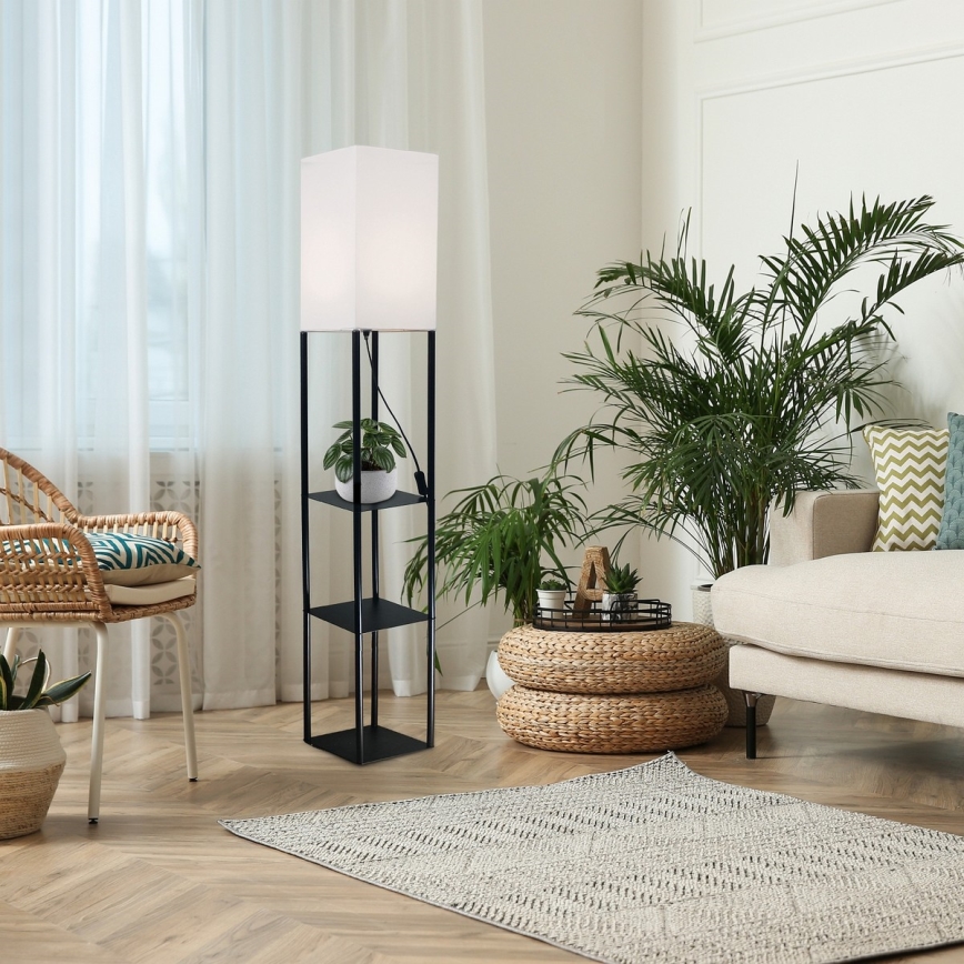 Brilagi - Stojeća lampa sa policama GRADUS 1xE27/40W/230V 150 cm crna/bela