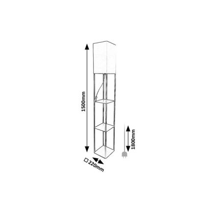 Brilagi - Stojeća lampa sa policama GRADUS 1xE27/40W/230V 150 cm siva/bež