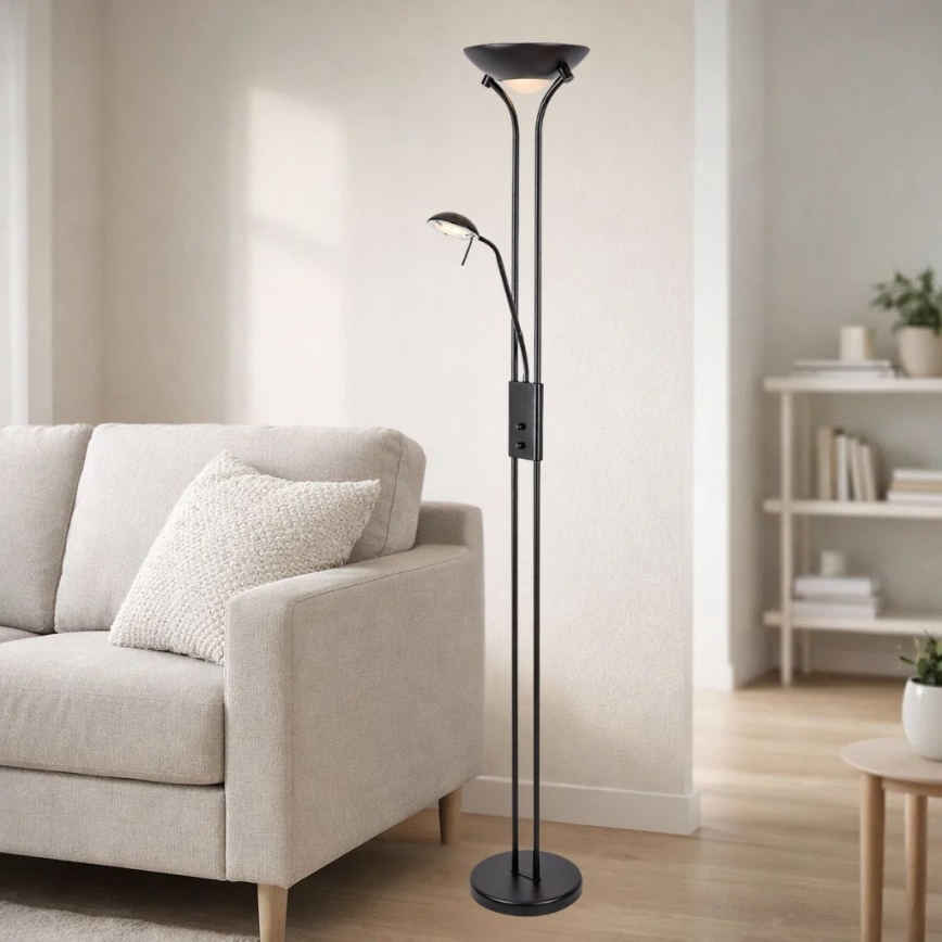 Brilagi - Stojeća lampa SCARLETT, prigušiva, 1xR7s/230W/230V + 1xG9/40W, crna