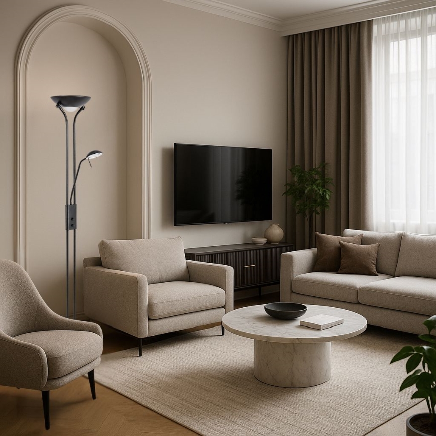 Brilagi - Stojeća lampa SCARLETT, prigušiva, 1xR7s/230W/230V + 1xG9/40W, crna