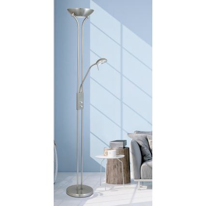 Brilagi - Prigušiva podna lampa SCARLETT 1xR7s/230W/230V + 1xG9/40W mat hrom