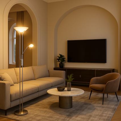 Brilagi - Prigušiva podna lampa SCARLETT 1xR7s/230W/230V + 1xG9/40W mat hrom