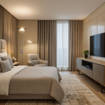 Brilagi - Prigušiva podna lampa SCARLETT 1xR7s/230W/230V + 1xG9/40W mat hrom
