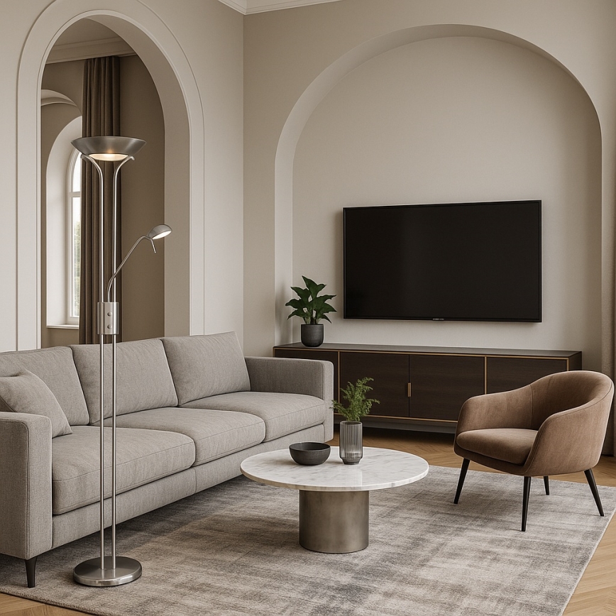 Brilagi - Prigušiva podna lampa SCARLETT 1xR7s/230W/230V + 1xG9/40W mat hrom