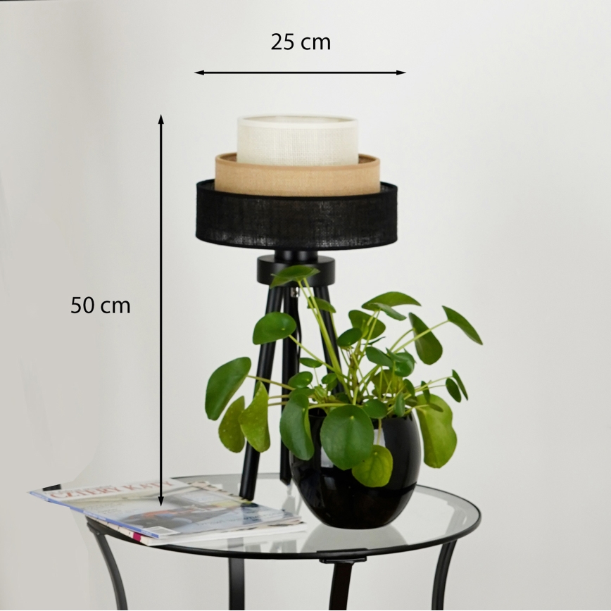 Brilagi - Stona lampa ASPEN LUNETA 1xE27/15W/230V crna/bež/krem