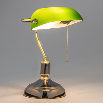 Brilagi - Stona lampa BANK OFFICE 1xE27/60W/230V crna/zlatna/zelena