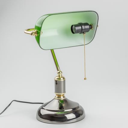 Brilagi - Stona lampa BANK OFFICE 1xE27/60W/230V crna/zlatna/zelena