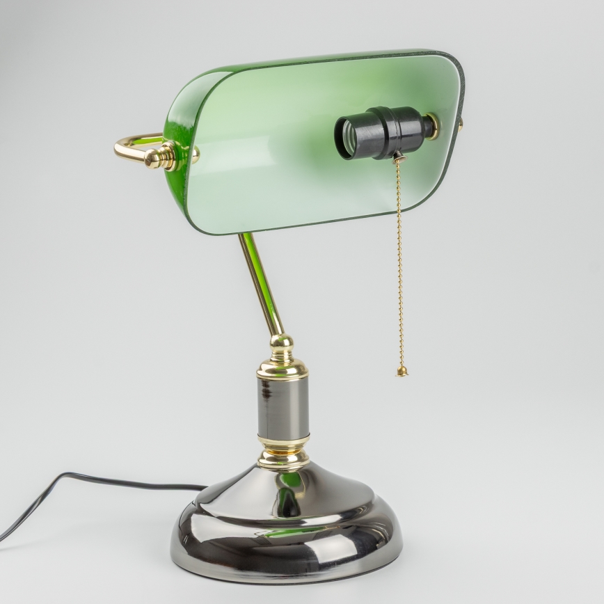 Brilagi - Stona lampa BANK OFFICE 1xE27/60W/230V crna/zlatna/zelena