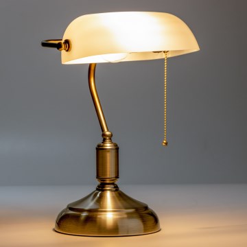 Brilagi - Stona lampa BANK OFFICE 1xE27/60W/230V mesing/bela