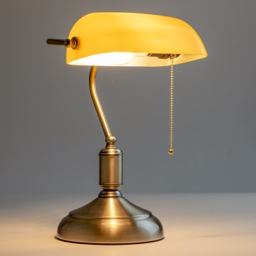 Brilagi - Stona lampa BANK OFFICE 1xE27/60W/230V mesing/narandžasta