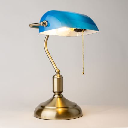 Brilagi - Stona lampa BANK OFFICE 1xE27/60W/230V mesing/plava