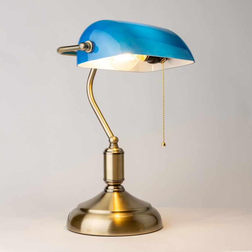 Brilagi - Stona lampa BANK OFFICE 1xE27/60W/230V mesing/plava