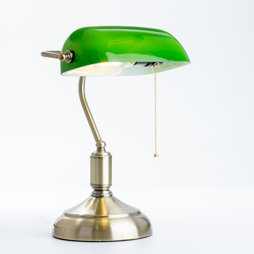Brilagi - Stona lampa BANK OFFICE 1xE27/60W/230V mesing/zelena