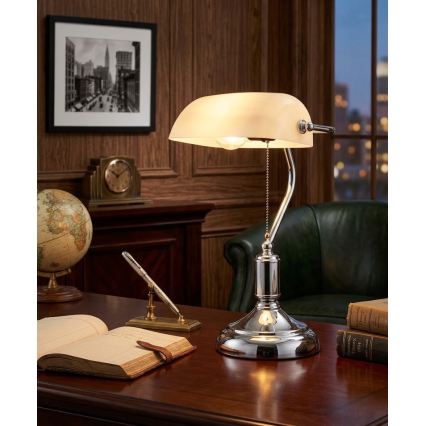 BRILAGI - Stona lampa BANK OFFICE 1xE27/60W/230V sjajni hrom/bela