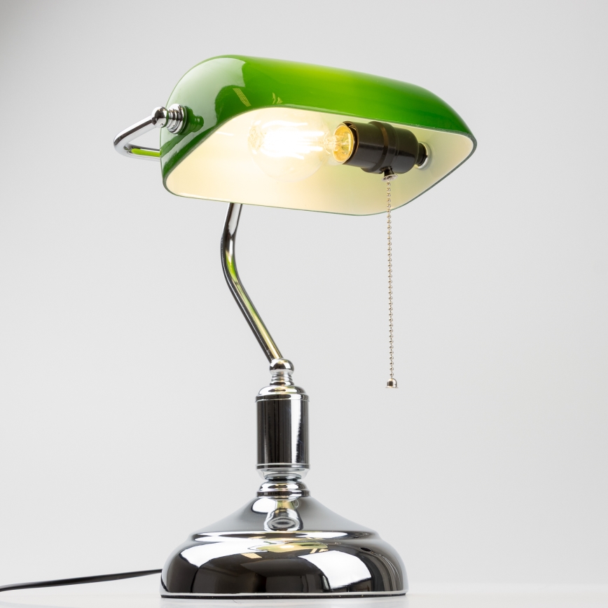 Brilagi - Stona lampa BANK OFFICE 1xE27/60W/230V sjajni hrom/zelena