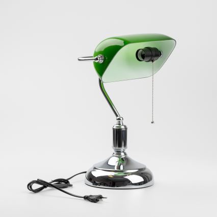 Brilagi - Stona lampa BANK OFFICE 1xE27/60W/230V sjajni hrom/zelena