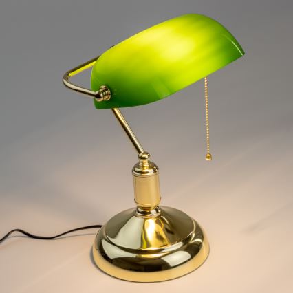 Brilagi - Stona lampa BANK OFFICE 1xE27/60W/230V zlatna/zelena
