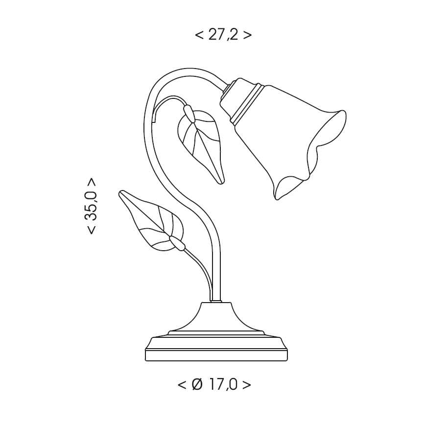 BRILAGI - Stona lampa BLOSSOM 1xE27/40W/230V patina/mesing