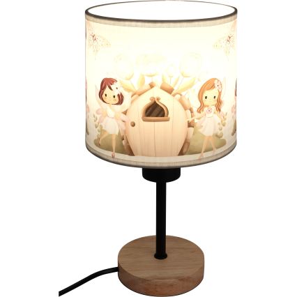 BRILAGI - Dečija stona lampa BOBO WOOD 1xE27/25W/230V hrast/crna/bela/roze/vile