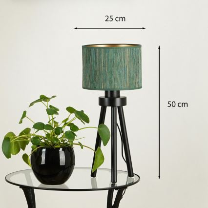 Brilagi - Stona lampa BOSTON ROLLER 1xE27/15W/230V slama zelena/zlatna