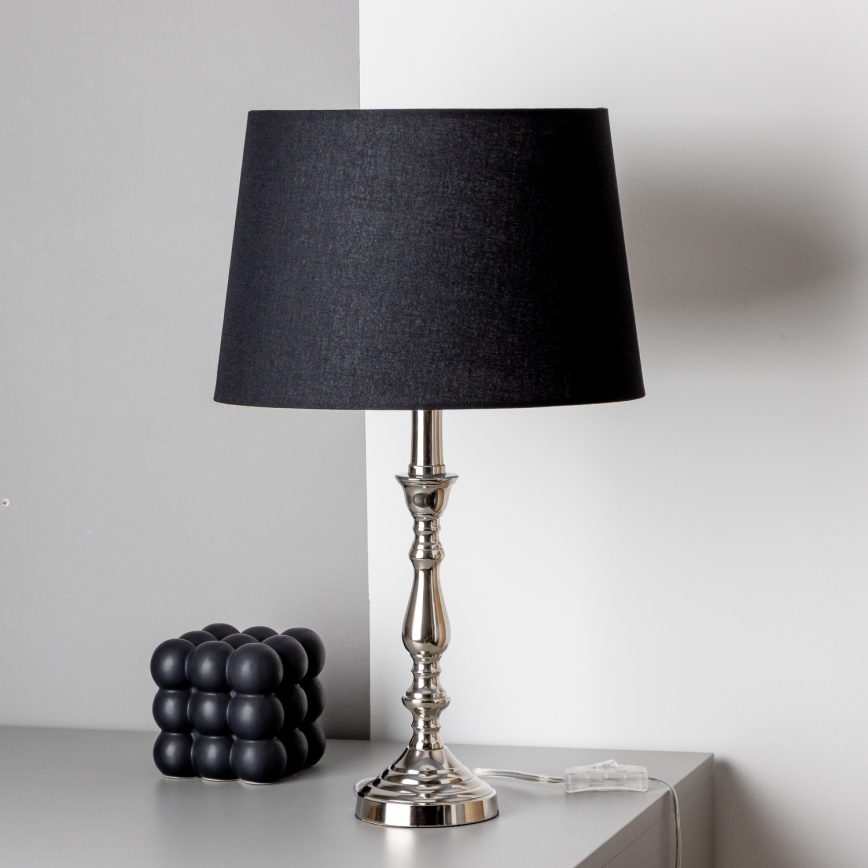 Brilagi - Stona lampa CERIA 1xE27/60W/230V prečnik 30 cm sjajni hrom/crna