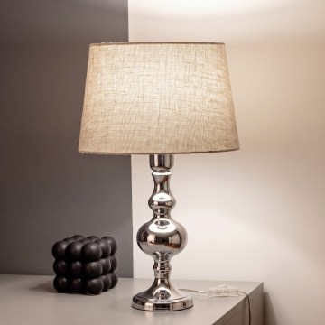 BRILAGI - Stona lampa CERIA 1xE27/60W/230V prečnik 30 cm sjajni hrom/siva