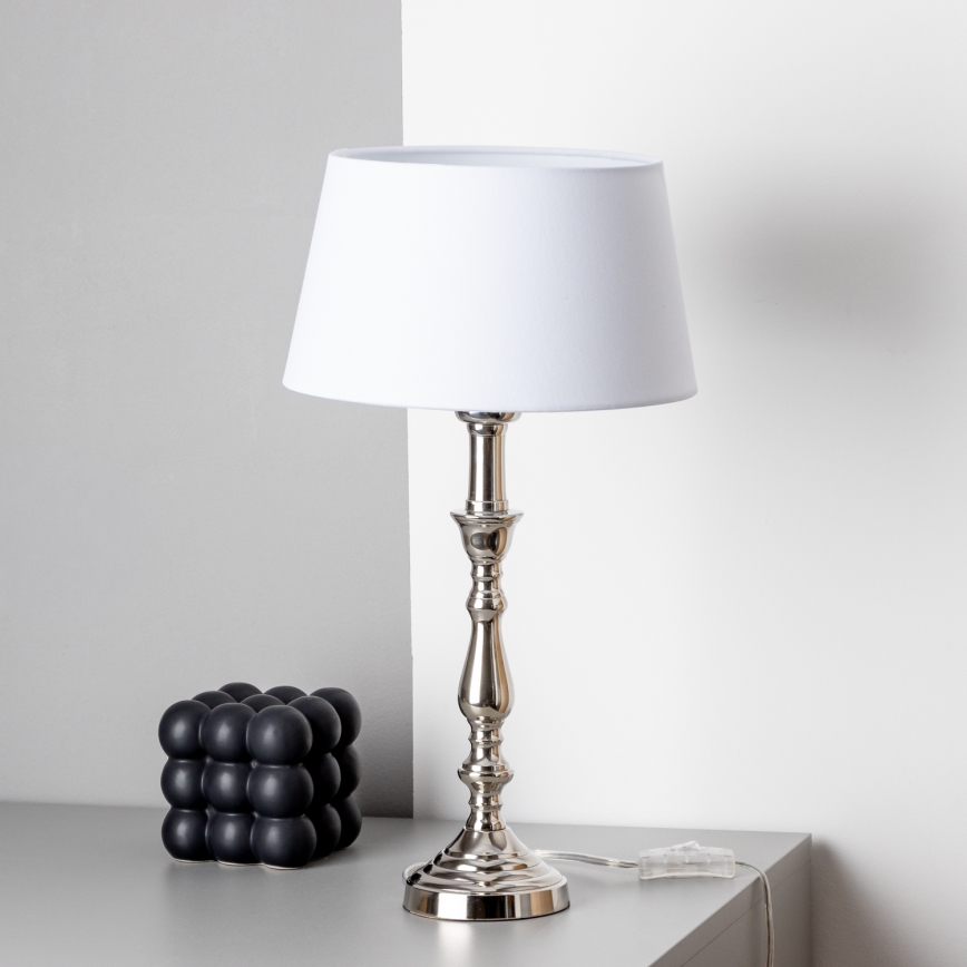 Brilagi - Stona lampa CERIA 1xE27/60W/230V Ø 25 cm sjajni hrom/bela